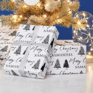 Weihnachten Schwarz-weißen Weihnachten Rustikaler Geschenkpapier