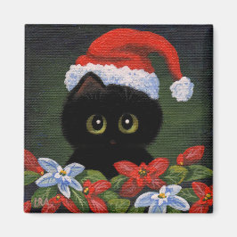 Weihnachten Schwarze Katze Weihnachtsmann Funny Cr Magnet