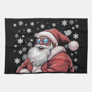 Weihnachten Schwarzer Afroamerikanischer Santa Xma Geschirrtuch