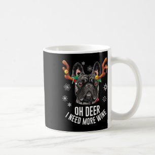 Weihnachten Schwarzer Französischer Bulldogge Hirs Kaffeetasse