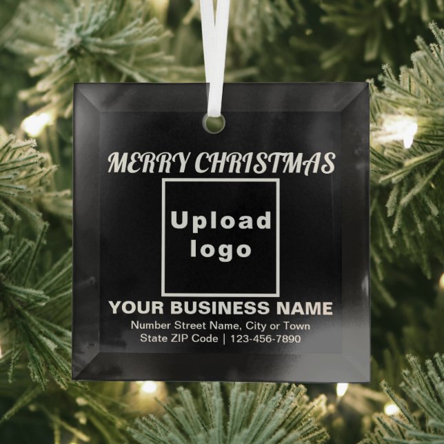 Weihnachten - Schwarzer Quadrat - Glasdekoration Ornament Aus Glas (Insitu)