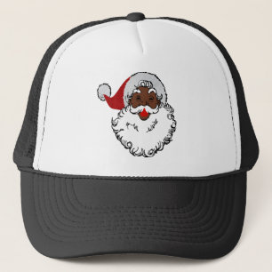 Weihnachten schwarzer Weihnachtsmann Truckerkappe