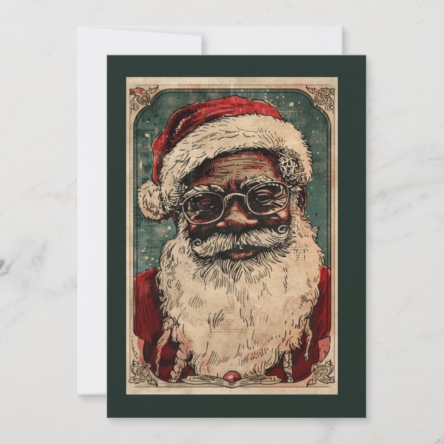 Weihnachten Schwarzer Weihnachtsmann W/ Brille (Vorderseite)