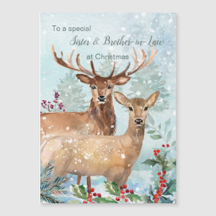 Weihnachten, Schwester und Bruder auf der Magnetka Magnetkarte