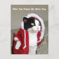 Weihnachten Sci-Fi Parody Cat Funny Post Card Funn