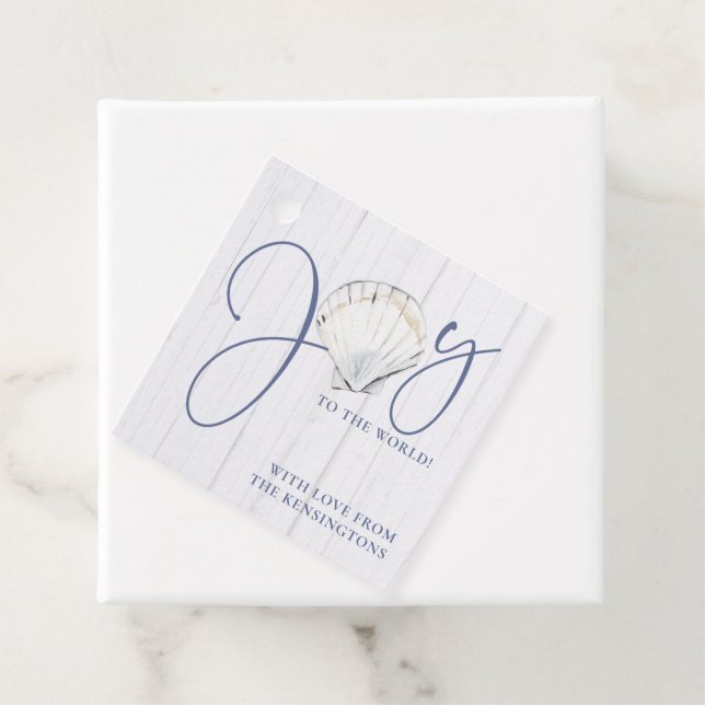 Weihnachten Seashell Nautical Joy to the World Geschenkanhänger (Beispiel)