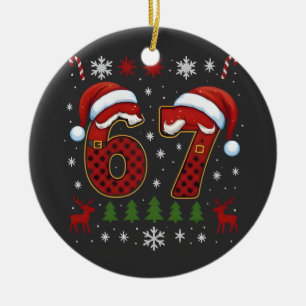 Weihnachten Sechs Sieben 67 Santa Xmas Gen Alpha Keramik Ornament