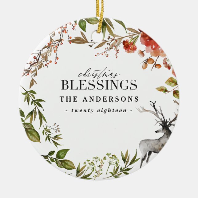 Weihnachten Segeln Aquarellwald Urlaub Keramik Ornament (Vorne)