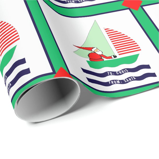 Weihnachten segeln geschenkpapier (Rolleneckpunkt)