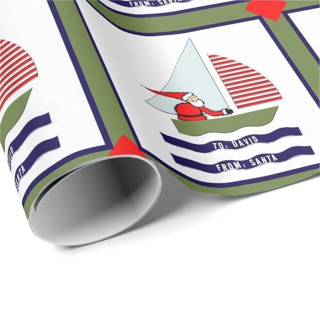 Weihnachten segeln geschenkpapier (Rolleneckpunkt)