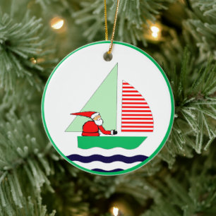 Weihnachten segeln keramikornament