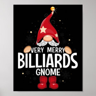 Weihnachten Sehr frohe Billiards Gnome X-mas Poster