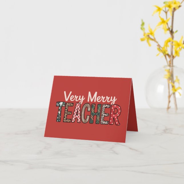 Weihnachten Sehr frohe Lehrerin Leopard Tree Karte (Gelbe Blume)