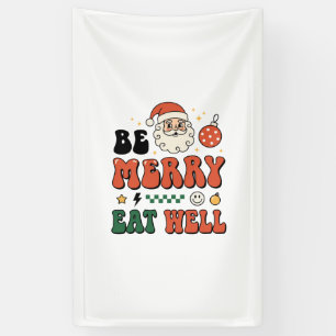 Weihnachten Sei Fröhlich Iss Gut Santa Design Banner