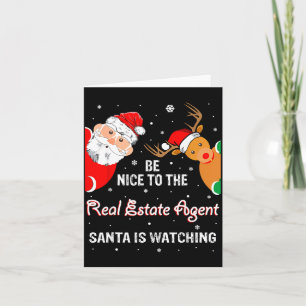 Weihnachten sei nett zum Immobilienmakler Santa Karte