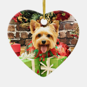 Weihnachten - seidiges Terrier - Haley Keramikornament