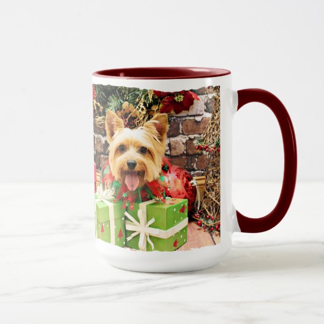 Weihnachten - seidiges Terrier - Haley Tasse (Rechts)
