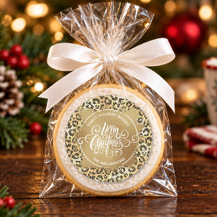 Weihnachten Selbstgemachtes Festtagsbacken Leopard Runder Aufkleber