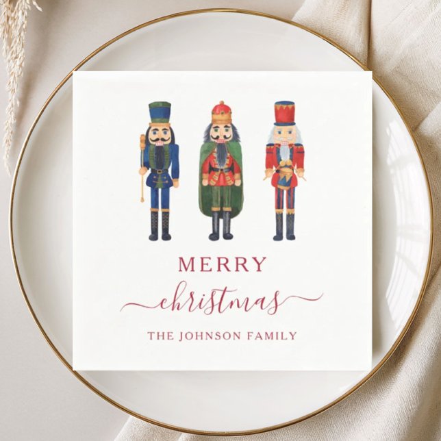 Weihnachten Serviette (Festive Nutcrackers Script Christmas Napkins)