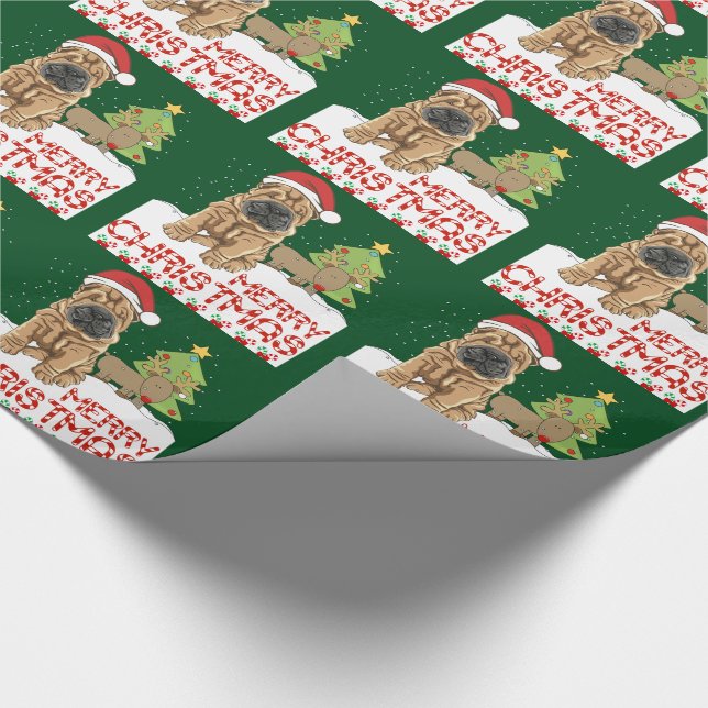 Weihnachten Shar Pei Geschenkpapier (Ecke)
