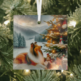 Weihnachten Shetland Sheepdog Urlaub Ornament Aus Glas