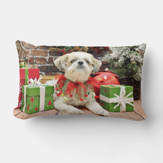 Weihnachten - Shih Tzu - Bailey Lendenkissen (Vorderseite)
