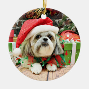 Weihnachten - Shih Tzu - Ding Keramik Ornament