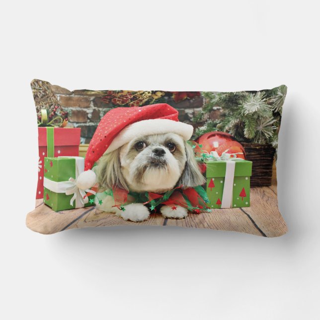Weihnachten - Shih Tzu - Ding Lendenkissen (Vorderseite)