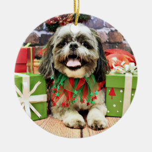Weihnachten - Shih Tzu - Jake Keramik Ornament