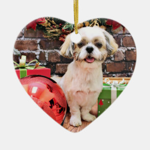 Weihnachten - Shih Tzu - Marley Keramik Ornament