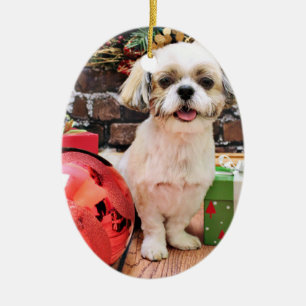 Weihnachten - Shih Tzu - Marley Keramikornament