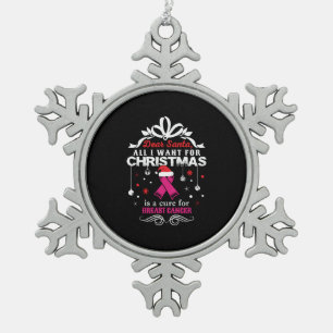 Weihnachten - Shirt zur Sensibilisierung für Brust Schneeflocken Zinn-Ornament