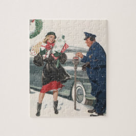 Weihnachten, Shopping präsentiert Polizisten Puzzle