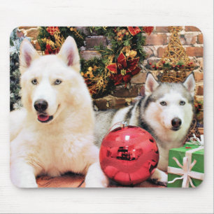 Weihnachten - sibirischer Huskies - Bailey und Mousepad