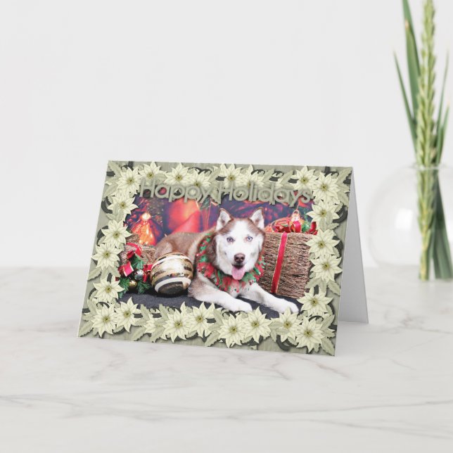 Weihnachten - sibirischer Husky - Freund (Vorderseite)