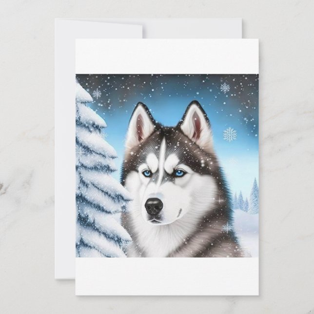 Weihnachten Sibirischer Husky / Schlittenhund T -  (Vorderseite)