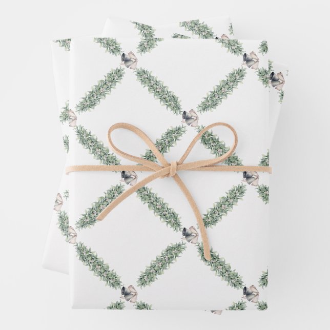 Weihnachten Silber Gells Garland Geschenkpapier Set (Beispiel)