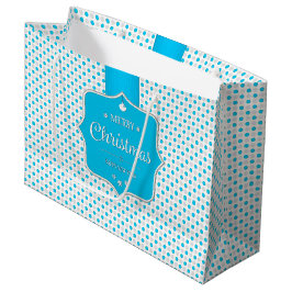 Weihnachten Silver Blue Polka Dots Geschenktasche  Große Geschenktüte