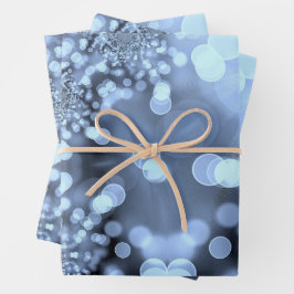 Weihnachten Silvery Blue Snowflake Geschenkpapier Set