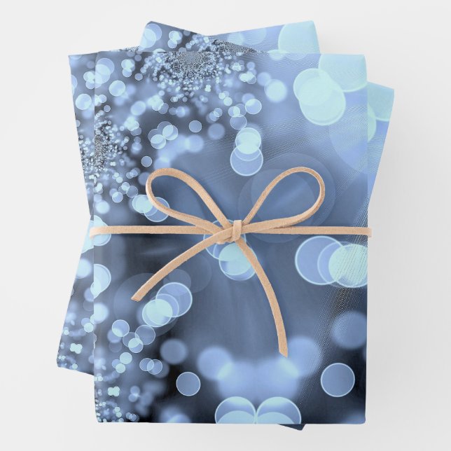Weihnachten Silvery Blue Snowflake Geschenkpapier Set (Beispiel)