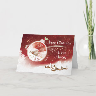 Weihnachten, sind wir, Flitter mit Haus nach innen Feiertagskarte