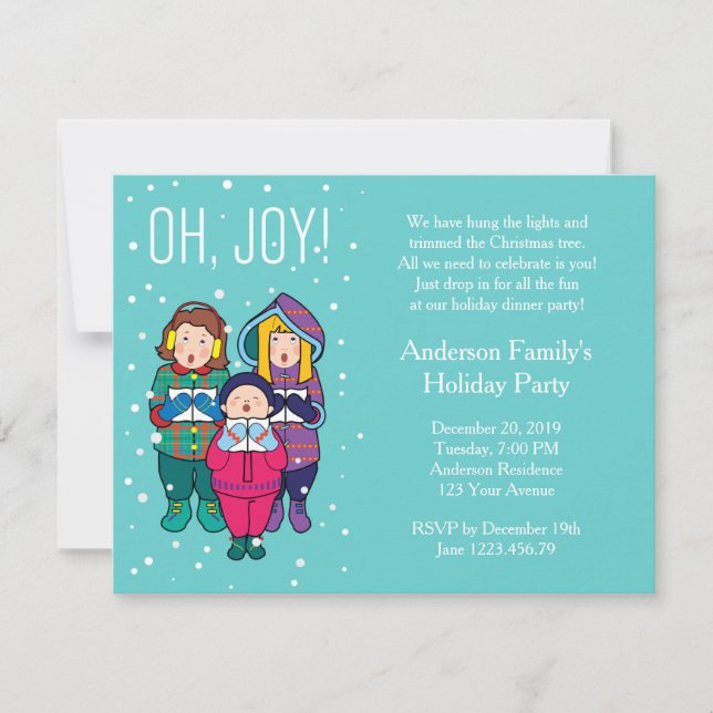 Weihnachten singt Winter-Party Einladung (Vorderseite)