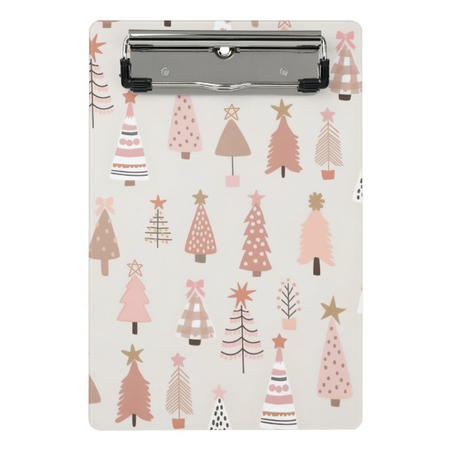 Weihnachten Skandinave Sapins Roses Mini Klemmbrett (Vorderseite)