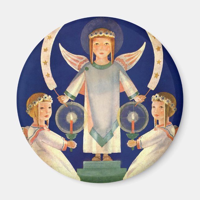Weihnachten, Skandinavien Santa Lucia Engel Magnet (Vorne)