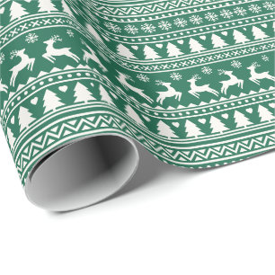 Weihnachten skandinavisches klassisches Muster Geschenkpapier