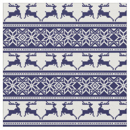 Weihnachten, skandinavisches Volk Blau und Weiß Stoff