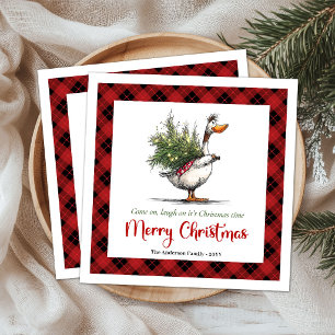 Weihnachten Skurriler Gans Humor Whimsical Serviet Serviette