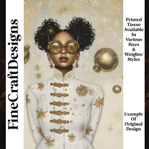 Weihnachten Smart Steampunk Frau Gold Q6 Decoupage Seidenpapier