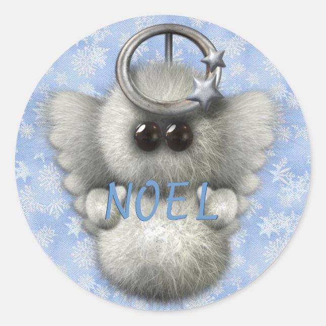 WEIHNACHTEN Snow Angel Runder Aufkleber (Vorderseite)