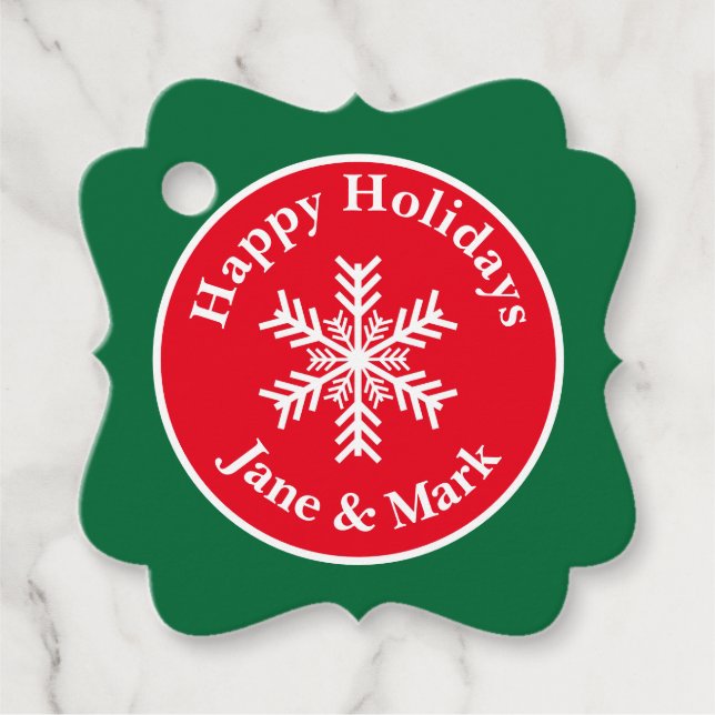 Weihnachten Snowflake l Happy Holidays Geschenkanhänger (Vorderseite)